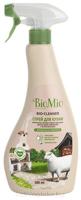 BioMio BIO-KITCHEN CLEANER Экологичный чистящий спрей для кухни. Лемонграсс 500 мл