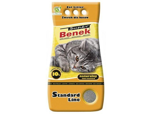 SUPER BENEK Гигиенический наполнитель для кошачьих туалетов SB Стандарт Натуральный,10 л