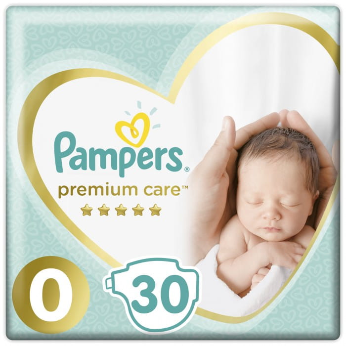PAMPERS Premium Care Детские одноразовые подгузники (Newborn), 30 шт
