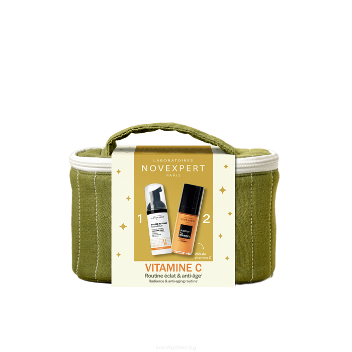 Набор Novexpert: Сыворотка-бустер с вит С 30мл, Vitamin C Пенка для умывания «Экспресс сияние», 40 мл