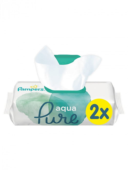 Pampers aqua Pure Детские влажные салфетки, 2 уп по 48шт