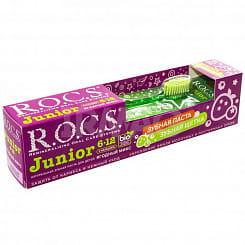 ROCS Набор R.O.C.S. Junior Ягодный микс (Зубная паста для детей R.O.C.S. Junior Ягодный Микс 74г + Зубная щетка R.O.C.S. Junior для детей от 6 до 12 лет (мягкая))