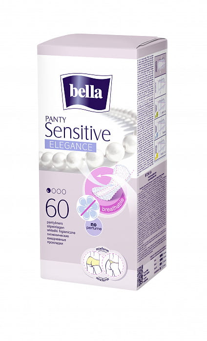 Bella Panty Sensitive Elegance Ультратонкие женские гигиенические ежедневные прокладки 60 шт