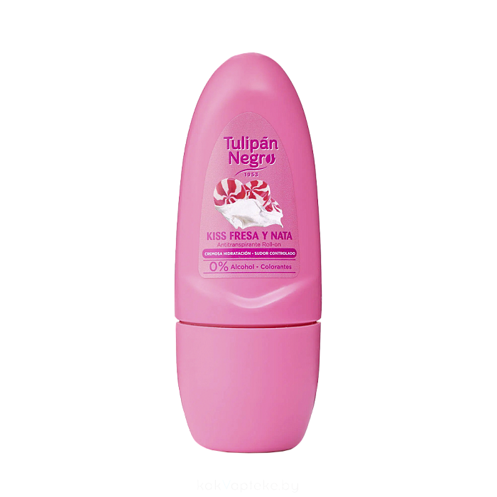 Tulipan Negro Антиперспирант роликовый Клубника и Сливки/FRESA&NATA, 50 мл