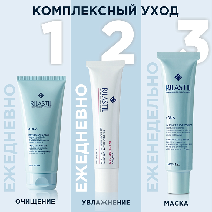 Rilastil AQUA INTENSE 72 H Гель-крем интенсивно увлажняющий 40 мл