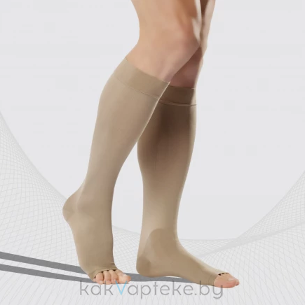 Гольфы компрессионные ELAST 0408 LUX без мыска IIкк (23-32 mmHg) Песочный размер 5 Рост 2