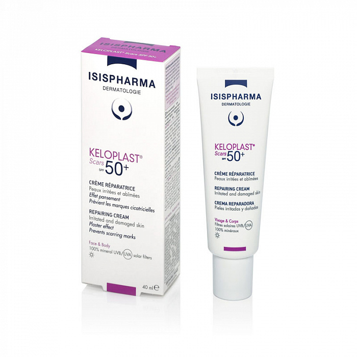 ISISPHARMA Keloplast Scars SPF 50+  Крем восстанавливающий защитный с SPF 50+  для чувствительной кожи ,40мл
