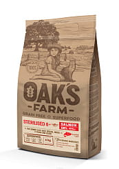 OAK'S FARM Полноценный сбалансированный беззерновой корм для зрелых стерилизованных кошек Salmon / Лосось.  6кг