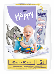 Bella Baby Happy Пеленки гигиенические для детей 60*60 см 5 шт