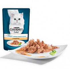 Gourmet  Гурмэ Перл. Корм консервированный полнорационный с индейкой в подливке для взрослых кошек, 75г