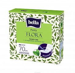 Bella Panty FLORA Green tee Прокладки женские гигиенические ежедневные с экстрактом зеленого чая 70 шт