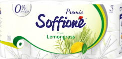 Soffione Бумага туалетная  Premio Lemongrass Fresh 3сл 8шт, зеленая
