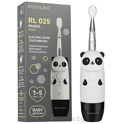 Revyline RL 025 Детская зубная щетка электрическая звуковая (черная 7854 панда)